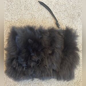 Banana Republic 100% Shearling lamb on outer clutch in 8”x6”